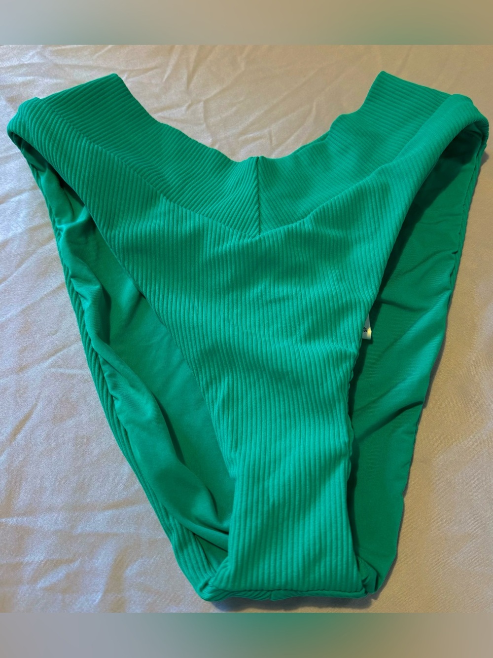 BECCA Ribbed High Waist Swim Bottom Green